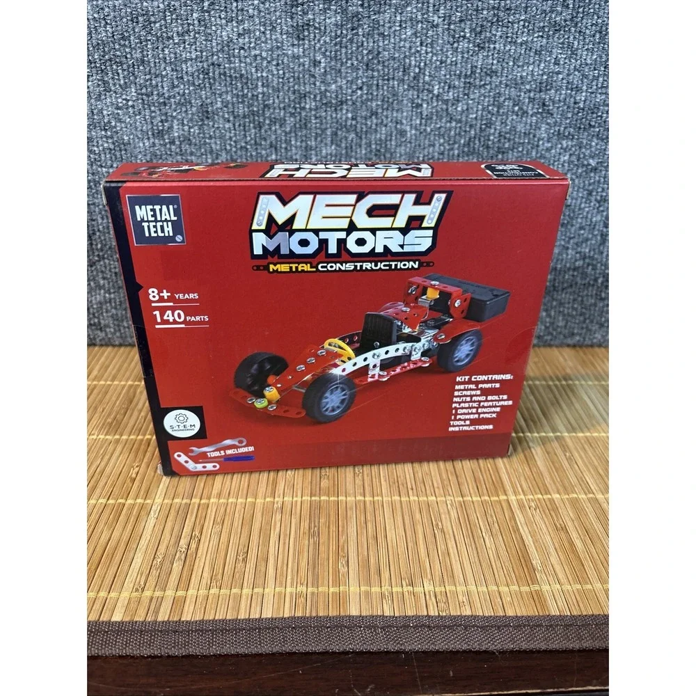 Mech Motors Metal Construction Kit • Race Car. S•T•E•M Engineering-Metal Tech.